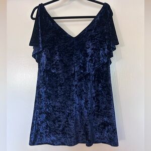 Entro Midnight Blue Velvet Top